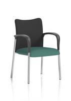 Academy Visitor With Arms Black Fabric Back Bespoke Colour Seat Quest Kelp