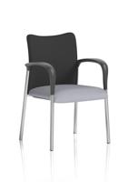 Academy Visitor With Arms Black Fabric Back Bespoke Colour Seat Quest Shell