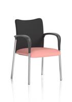 Academy Visitor With Arms Black Fabric Back Bespoke Colour Seat Quest Shrimp