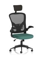 Ace Executive Mesh Chair With Folding Arms Bespoke Colour Seat Quest Kelp