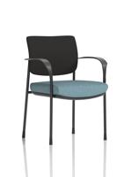 Brunswick Deluxe With Arms Black Frame Black Fabric Back Bespoke Colour Seat Rivet Quench