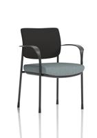 Brunswick Deluxe With Arms Black Frame Black Fabric Back Bespoke Colour Seat Rivet Tensile