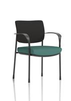Brunswick Deluxe With Arms Black Frame Black Fabric Back Bespoke Colour Seat Quest Kelp