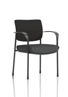 Brunswick Deluxe With Arms Black Frame Black Fabric Back Bespoke Colour Seat Quest Mussel