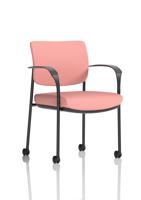 Brunswick Deluxe With Arms Black Frame With Castors Bespoke Colour Back And Seat Quest Shrimp