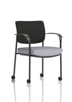 Brunswick Deluxe With Arms Black Frame With Castors Black Fabric Back Bespoke Colour Seat Quest Shell