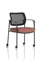 Brunswick Deluxe With Arms Black Frame With Castors Mesh Back Bespoke Colour Seat Rivet Forge