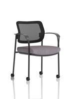 Brunswick Deluxe With Arms Black Frame With Castors Mesh Back Bespoke Colour Seat Rivet Fuse