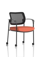 Brunswick Deluxe With Arms Black Frame With Castors Mesh Back Bespoke Colour Seat Quest Crab