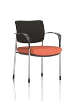 Brunswick Deluxe With Arms Chrome Frame Black Fabric Back Bespoke Colour Seat Quest Crab