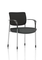 Brunswick Deluxe With Arms Chrome Frame Black Fabric Back Bespoke Colour Seat Quest Mussel