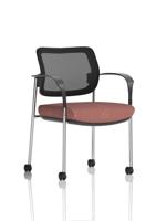 Brunswick Deluxe With Arms Chrome Frame With Castors Mesh Back Bespoke Colour Seat Rivet Forge