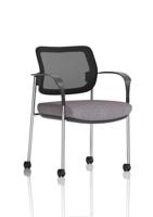 Brunswick Deluxe With Arms Chrome Frame With Castors Mesh Back Bespoke Colour Seat Rivet Fuse