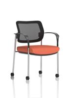 Brunswick Deluxe With Arms Chrome Frame With Castors Mesh Back Bespoke Colour Seat Quest Crab