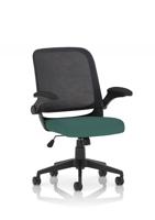 Crew Task Operator Mesh Chair With Folding Arms Bespoke Colour Seat Quest Kelp