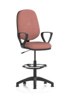 Eclipse Plus I Lever Task Operator Chair With High Rise Draughtsman Kit With Loop Arms Bespoke Colour Back And Seat Rivet Forge