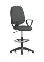 Eclipse Plus I Lever Task Operator Chair With High Rise Draughtsman Kit With Loop Arms Bespoke Colour Back And Seat Quest Mussel