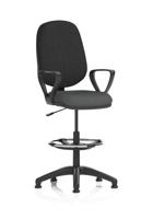 Eclipse Plus I Lever Task Operator Chair With High Rise Draughtsman Kit With Loop Arms Bespoke Colour Seat Quest Mussel