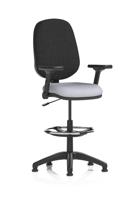 Eclipse Plus I Lever Task Operator Chair With High Rise Draughtsman Kit With Height Adjustable And Folding Arms Bespoke Colour Seat Quest Shell