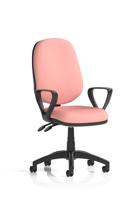 Eclipse Plus II Lever Task Operator Chair With Loop Arms Bespoke Colour Back And Seat Quest Shrimp