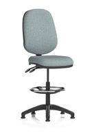 Eclipse Plus II Lever Task Operator Chair With High Rise Draughtsman Kit Bespoke Colour Back And Seat Rivet Tensile