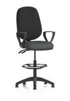 Eclipse Plus II Lever Task Operator Chair With High Rise Draughtsman Kit With Loop Arms Bespoke Colour Seat Quest Mussel