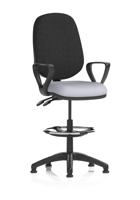 Eclipse Plus II Lever Task Operator Chair With High Rise Draughtsman Kit With Loop Arms Bespoke Colour Seat Quest Shell