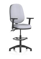 Eclipse Plus II Lever Task Operator Chair With High Rise Draughtsman Kit With Height Adjustable Arms Bespoke Colour Back And Seat Quest Shell