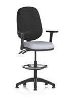 Eclipse Plus II Lever Task Operator Chair With High Rise Draughtsman Kit With Height Adjustable Arms Bespoke Colour Seat Quest Shell