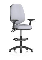 Eclipse Plus II Lever Task Operator Chair High Rise Draughtsman Kit With Height Adjustable And Folding Arms Bespoke Colour Back And Seat Quest Shell
