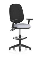 Eclipse Plus II Lever Task Operator Chair With High Rise Draughtsman Kit With Height Adjustable And Folding Arms Bespoke Colour Seat Quest Shell