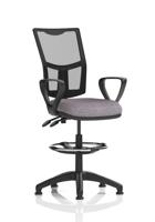 Eclipse Plus II Lever Task Operator Chair Mesh Back With High Rise Draughtsman Kit With Loop Arms Bespoke Colour Seat Rivet Fuse