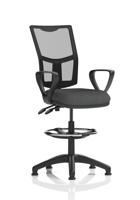 Eclipse Plus II Lever Task Operator Chair Mesh Back With High Rise Draughtsman Kit With Loop Arms Bespoke Colour Seat Quest Mussel