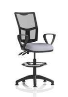 Eclipse Plus II Lever Task Operator Chair Mesh Back With High Rise Draughtsman Kit With Loop Arms Bespoke Colour Seat Quest Shell
