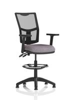 Eclipse Plus II Lever Task Operator Chair Mesh Back With High Rise Draughtsman Kit With Height Adjustable Arms Bespoke Colour Seat Rivet Fuse