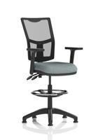 Eclipse Plus II Lever Task Operator Chair Mesh Back With High Rise Draughtsman Kit With Height Adjustable Arms Bespoke Colour Seat Rivet Tensile