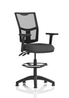 Eclipse Plus II Lever Task Operator Chair Mesh Back With High Rise Draughtsman Kit With Height Adjustable Arms Bespoke Colour Seat Quest Mussel