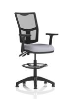 Eclipse Plus II Lever Task Operator Chair Mesh Back With High Rise Draughtsman Kit With Height Adjustable Arms Bespoke Colour Seat Quest Shell