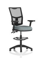Eclipse Plus II Lever Task Operator Chair Mesh Back High Rise Draughtsman Kit With Height Adjustable And Folding Arms Bespoke Colour Seat Rivet Tensil
