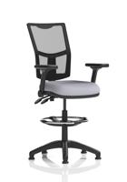 Eclipse Plus II Lever Task Operator Chair Mesh Back High Rise Draughtsman Kit With Height Adjustable And Folding Arms Bespoke Colour Seat Quest Shell