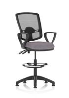 Eclipse Plus II Lever Task Operator Chair Deluxe Mesh Back With High Rise Draughtsman Kit With Loop Arms Bespoke Colour Seat Rivet Fuse