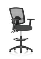 Eclipse Plus II Lever Task Operator Chair Deluxe Mesh Back With High Rise Draughtsman Kit With Height Adjustable Arms Bespoke Colour Seat Quest Mussel