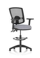 Eclipse Plus II Lever Task Operator Chair Deluxe Mesh Back With High Rise Draughtsman Kit With Height Adjustable Arms Bespoke Colour Seat Quest Shell