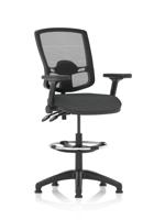 Eclipse Plus II Lever Task Operator Chair Deluxe Mesh Back High Rise Draughtsman Kit Height Adjustable And Folding Arms Bespoke Seat Quest Mussel