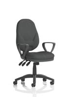 Eclipse Plus XL Lever Task Operator Chair With Loop Arms Bespoke Colour Back And Seat Quest Mussel
