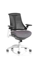 Flex Task Operator Chair White Frame Black Back Bespoke Colour Seat Rivet Fuse