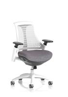 Flex Task Operator Chair White Frame White Back Bespoke Colour Seat Rivet Fuse