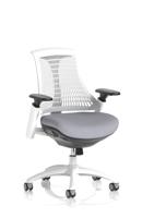 Flex Task Operator Chair White Frame White Back Bespoke Colour Seat Quest Shell