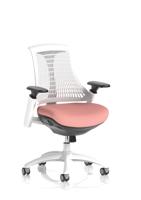 Flex Task Operator Chair White Frame White Back Bespoke Colour Seat Quest Shrimp