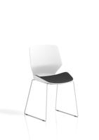 Florence Sled White Frame Visitor Chair Bespoke Colour Quest Mussel